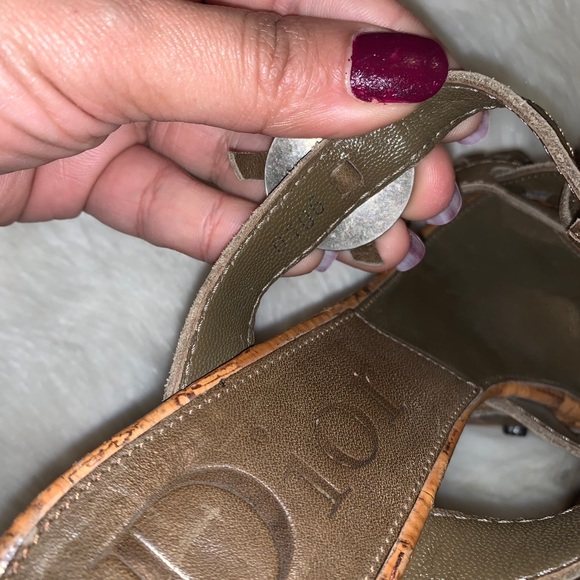 CHRISTIAN DIOR Studded Platform Wedge Sandals - Picture 7 of 7